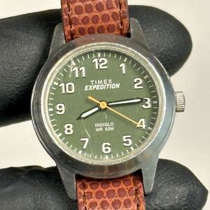Timex Expedition Indiglo Silver-Tone Green Dial 26mm Ladies’ Watch
